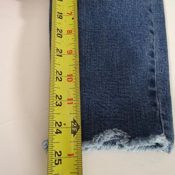 Hammer Ripped Denim Skinny Jeans Distressed Juniors Size 11 Raw Hem - Picture 11 of 11